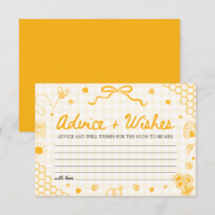 Honey Bee Advice and Wishes Bridal Shower Game Invitation