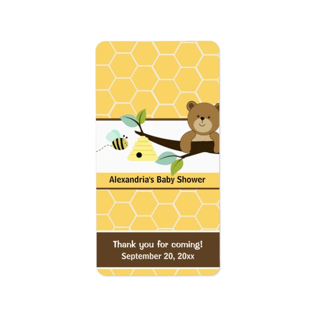Honey Bee and Bear Miniature Candy Wrappers Label (Front)