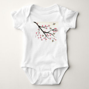 Honey bee and Cherry Blossom Baby Tutu Bodysuit