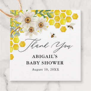 Honey Bee and Daisies Thank You Baby Shower Favour Tags