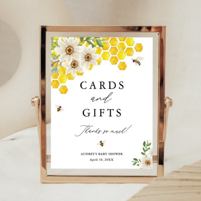 Honey Bee and Daisy Cards and Gifts Shower Display Poster (Creator Uploaded)