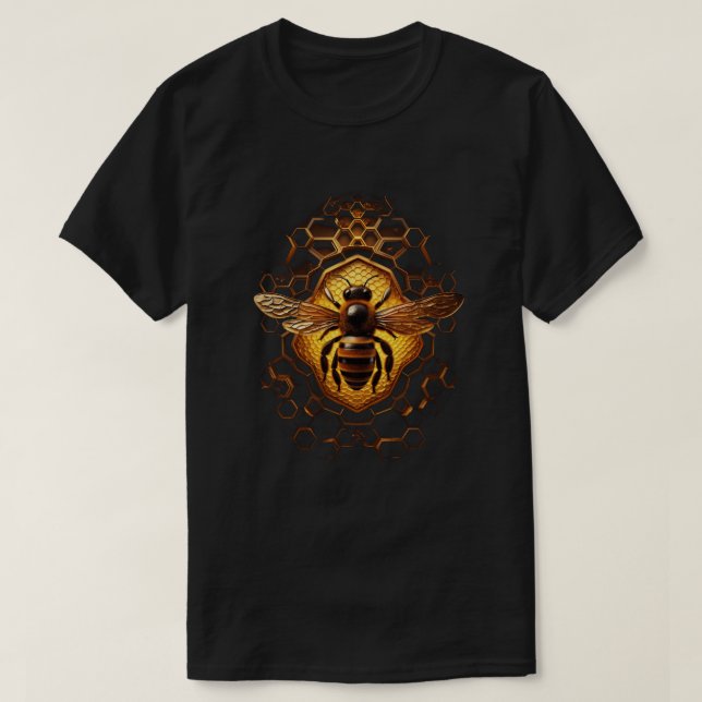 Honey Bee and Honeycomb Nature Lover T-Shirt (Design Front)