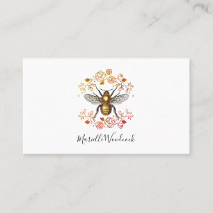 Honey Bee And Laurel Of Roses Business Card