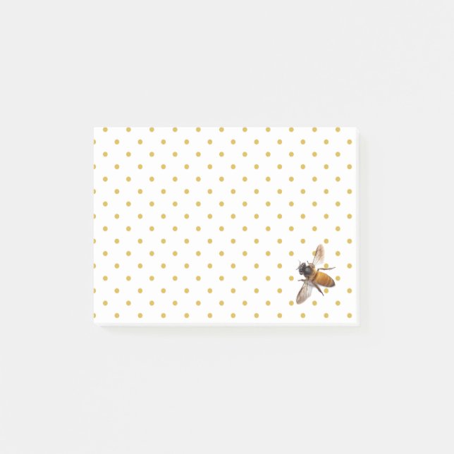 Honey-bee and polka-dots post-it notes (Front)