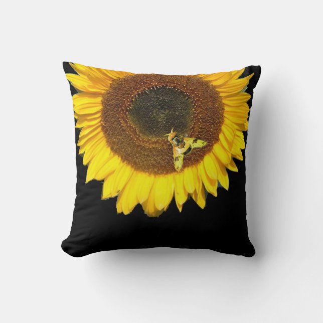 HONEY BEE AND SUNFLOWER CUSHION (Front)
