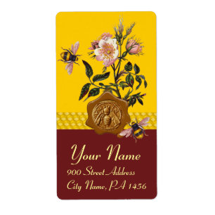 HONEY BEE AND WILD ROSES ,BEEKEEPER  WAX SEAL