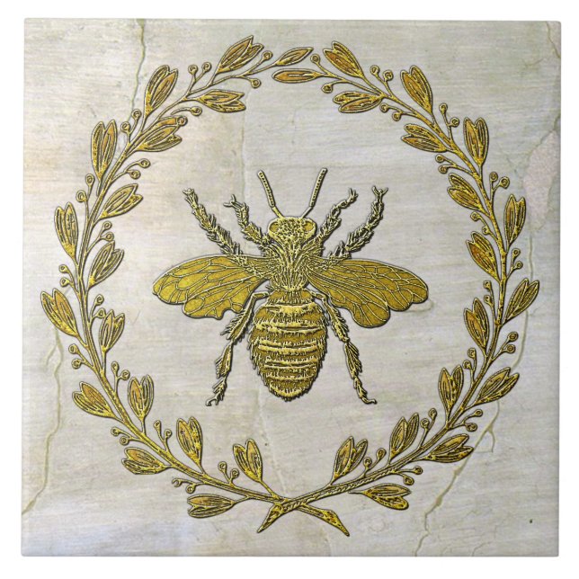 Honey Bee and Wreath Tile (Front)