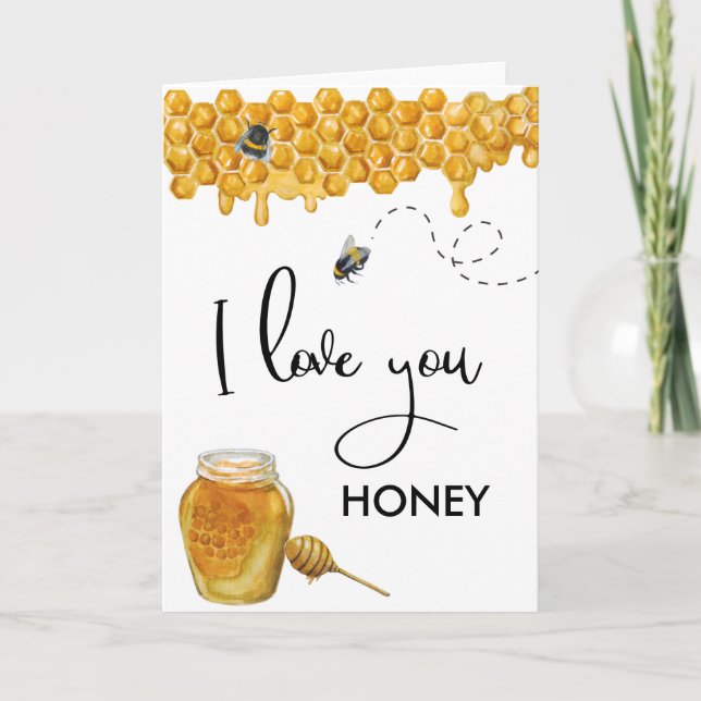 Honey Bee Anniversary Love you  Card (Front)