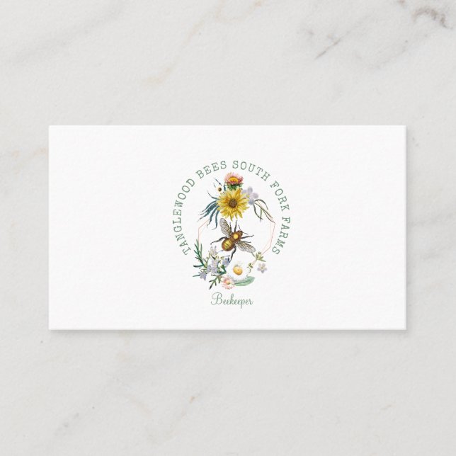Honey Bee Apiary Beekeeper Business Card (Front)