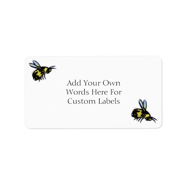 Honey Bee Art Custom Insect Decals or Labels (Front)