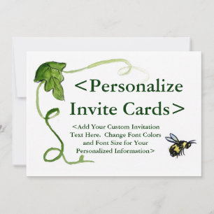 Honey Bee Art Custom Party Invitations