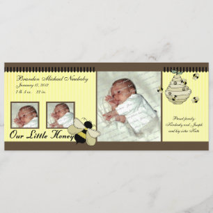 Honey Bee Baby Birth Announcement