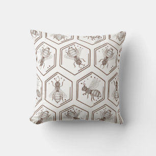 Honey Bee Baby Blanket Throw Pillow