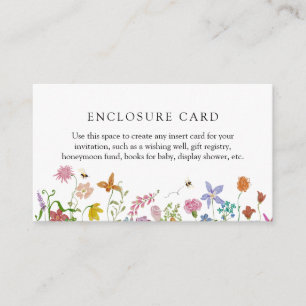 Honey Bee Baby Insert Card Wildflower Shower