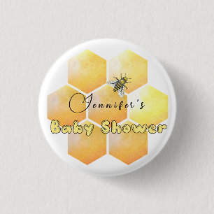 Honey Bee Baby Shower 3 Cm Round Badge