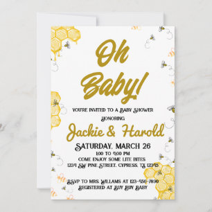 Honey Bee Baby Shower 5x7 Invitation