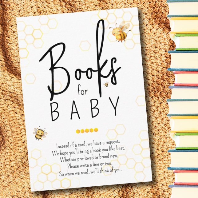 Honey Bee Baby Shower Book Request Enclosure Card (Creator Uploaded)