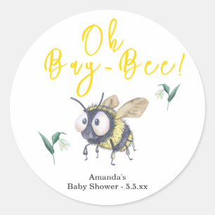 Honey Bee Baby Shower Classic Round Sticker