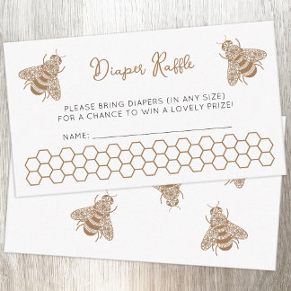 Honey Bee Baby Shower Diaper Raffle Enclosure Card