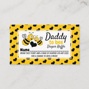 Honey Bee, Baby Shower Diaper Raffle Ticket Enclosure Card
