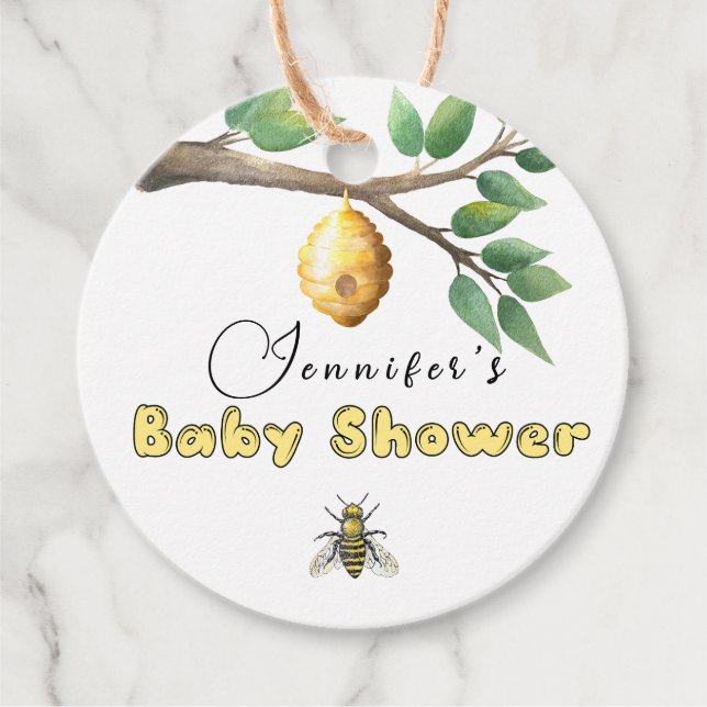 Honey Bee  Baby Shower  Favour Tags (Front)