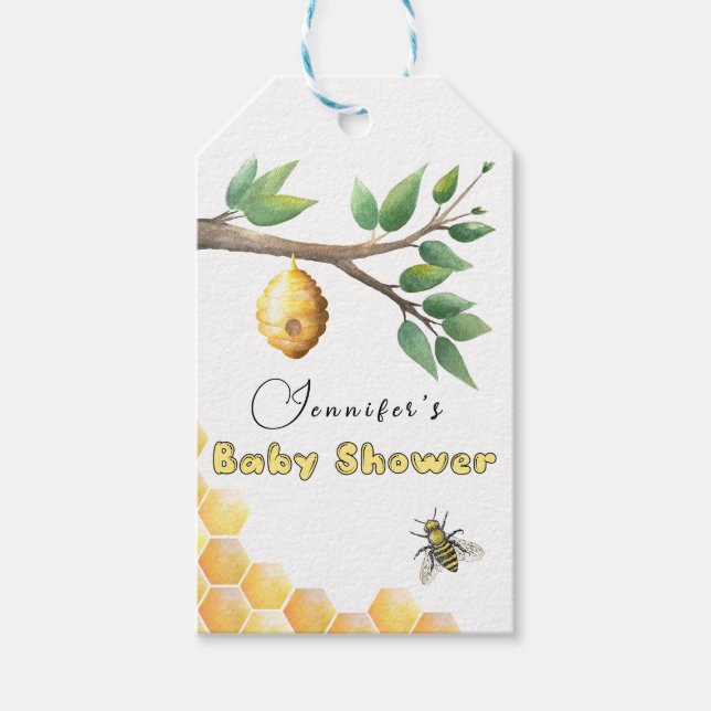 Honey Bee Baby Shower Gift Tags (Front)