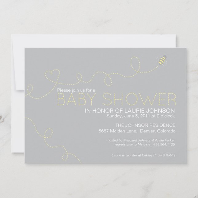 Honey Bee Baby Shower Invitation (Front)