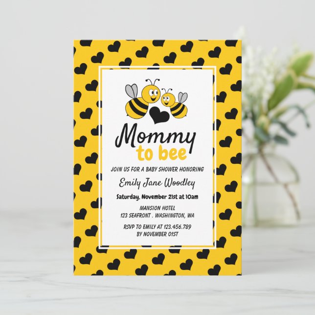 Honey Bee, Baby Shower Invitation (Standing Front)