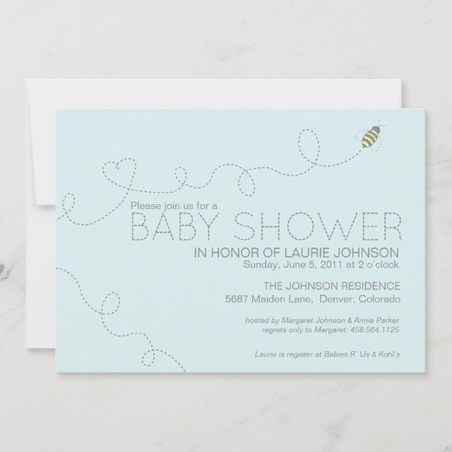Honey Bee Baby Shower Invitation (Front)