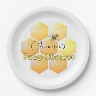 Honey Bee Baby Shower Paper Plate