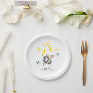 Honey Bee Baby Shower Paper Plate