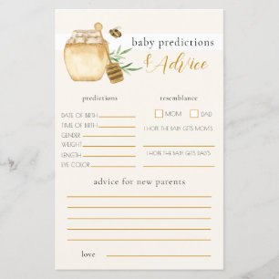 Honey Bee Baby Shower Prediction Game