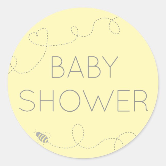 Honey Bee Baby Shower Sticker (Front)