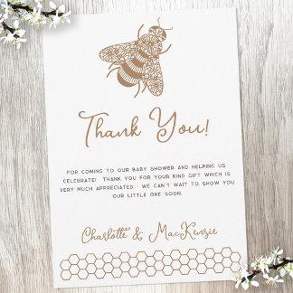 Honey Bee Baby Shower Thank You Card