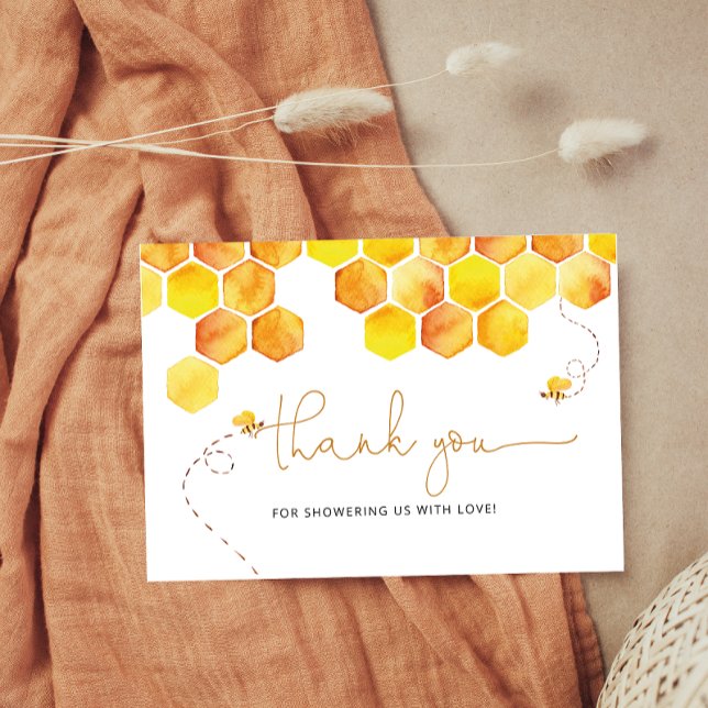  Honey bee baby shower thank you cards (Creator Uploaded)