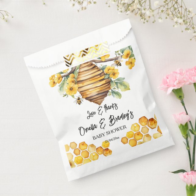 Honey bee baby shower thank you favour template bags (Sealed)