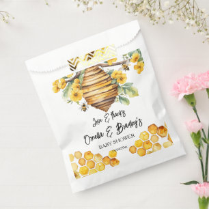 Honey bee baby shower thank you favour template favour bags