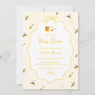 Honey Bee Baby Shower Yellow Sweet as Honey Invitation
