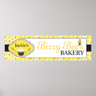 Honey Bee Bakery Business Banner Poster
