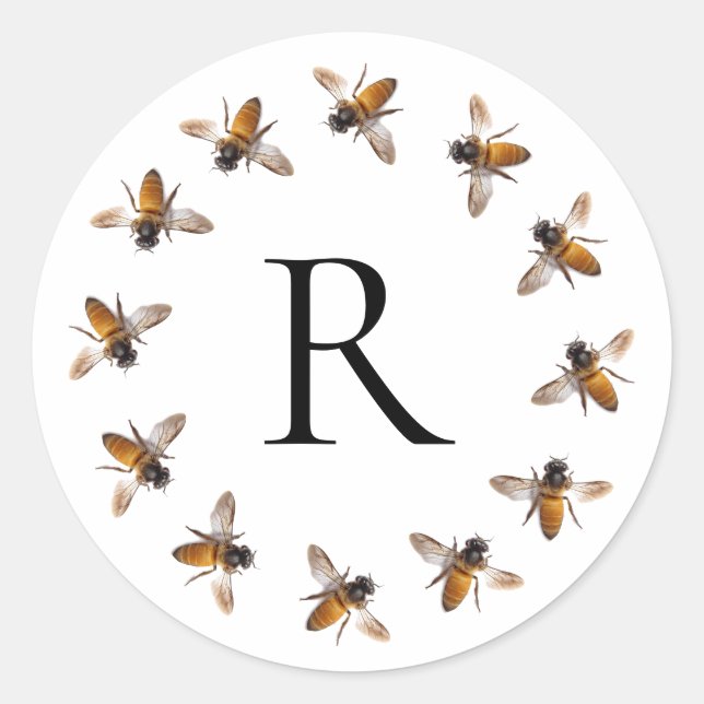 Honey Bee, bee, bumble bee, insect Classic Round Sticker (Front)