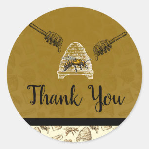 Honey Bee Beehive Birthday Party Favour Thank You Classic Round Sticker