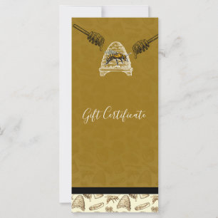 Honey Bee Beehive Vintage Organic Gift Certificate