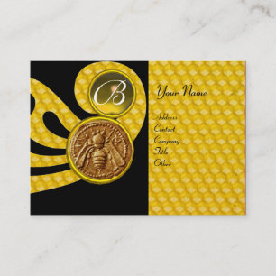 HONEY BEE ,BEEKEEPER APIARIST MONOGRAM BUSINESS CARD