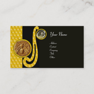 HONEY BEE ,BEEKEEPER APIARIST MONOGRAM BUSINESS CARD