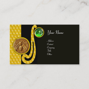 HONEY BEE ,BEEKEEPER APIARIST MONOGRAM BUSINESS CARD