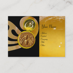 HONEY BEE ,BEEKEEPER APIARIST MONOGRAM BUSINESS CARD