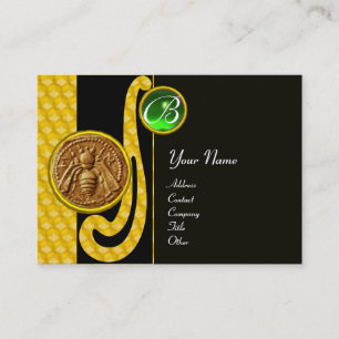 HONEY BEE ,BEEKEEPER APIARIST MONOGRAM BUSINESS CARD