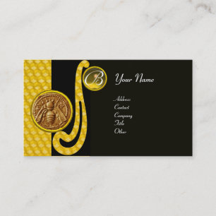 HONEY BEE ,BEEKEEPER APIARIST MONOGRAM BUSINESS CARD