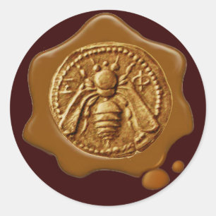 HONEY BEE,BEEKEEPER BEEKEEPING  BROWN WAX SEAL