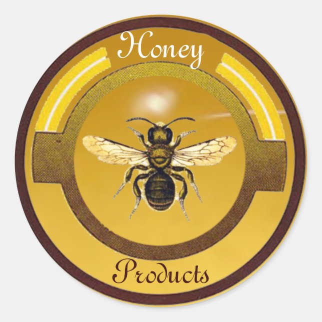 HONEY BEE / BEEKEEPER BEEKEEPING CLASSIC ROUND STICKER (Front)